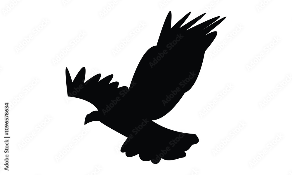 Flying Eagle Silhouette Design And Vector Illustration. Flying Eagle Silhouette Design And Vector Illustration.