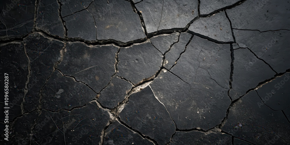 Obraz premium Dark Cracked Surface Texture A High-Resolution Image for Design Projects