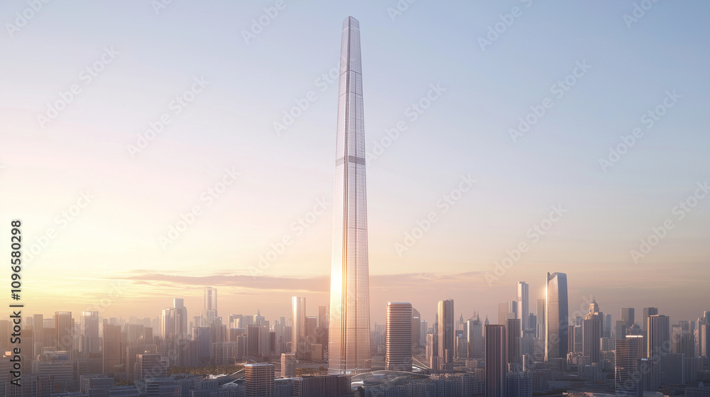 Guangzhou CTF Finance Center Modern Skyline Reflection Guangzhou CTF Finance Center Modern Skyline Reflection