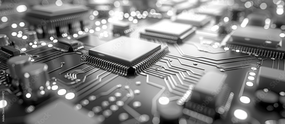 Close-up of a Circuit Board with Microchips Close-up of a Circuit Board with Microchips