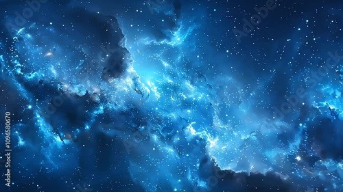 Space Blue Nebula In Motion Video