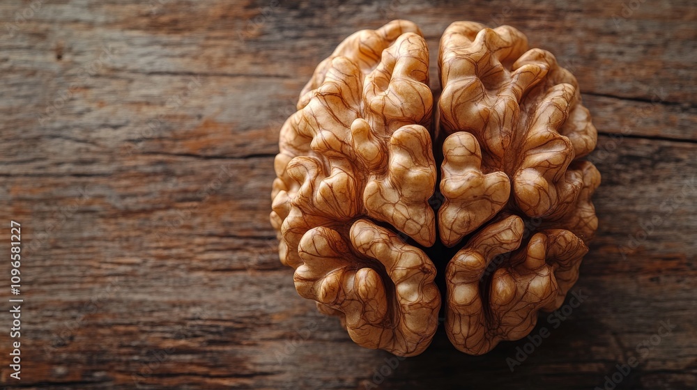 Walnut shell resembling a human brain Walnut shell resembling a human brain