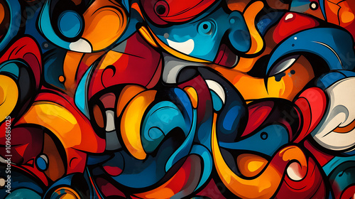 Vibrant Seamless Graffiti Pattern for Backgrounds