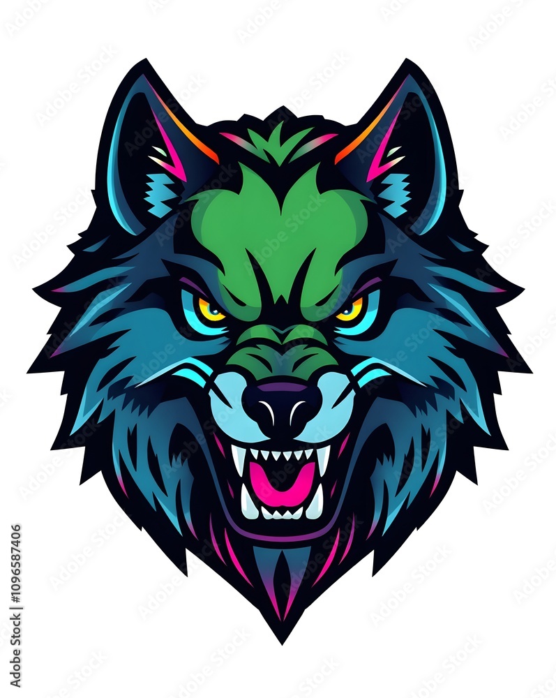 Obraz premium Colorful Wolf Logo