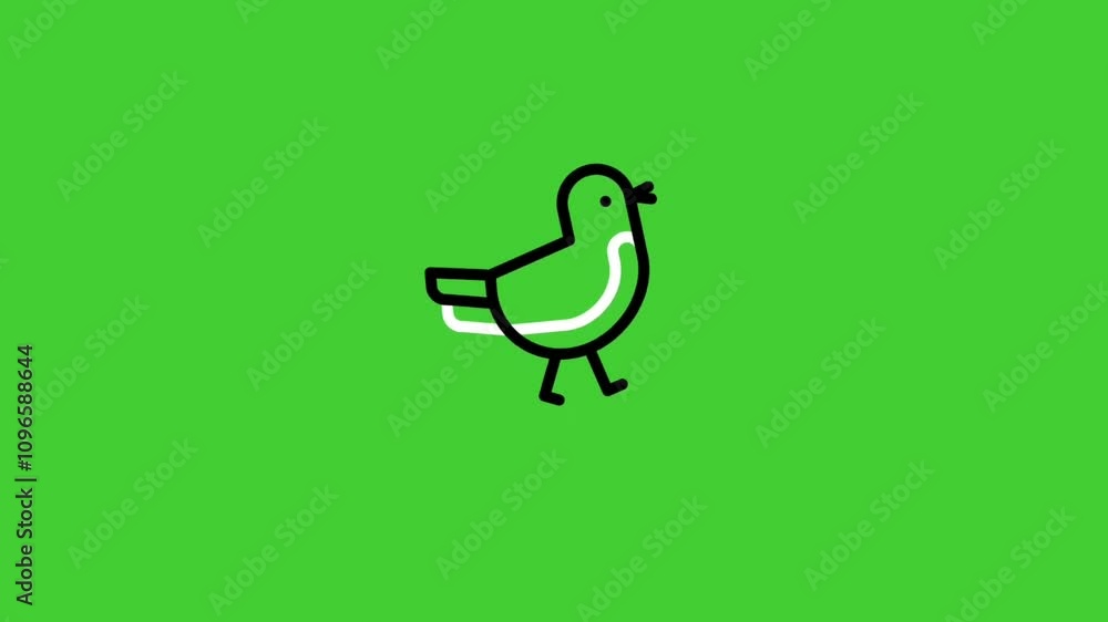 Bird animated icons on green screen background for nature wildlife and digital creative projects Bird animated icons on green screen background for nature wildlife and digital creative projects