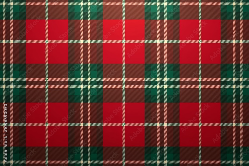 Obraz premium Christmas tartan texture with traditional plaid in deep red, forest green, and ivory