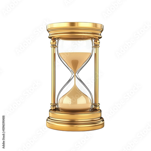 An elegant golden hourglass symbolizes the passage of time, blending classic design with contemporary aesthetics for any decor.