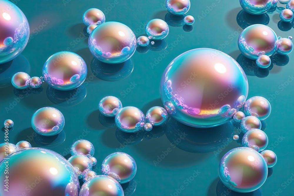 Shimmering Bubbles on a Vibrant Blue Background Shimmering Bubbles on a Vibrant Blue Background