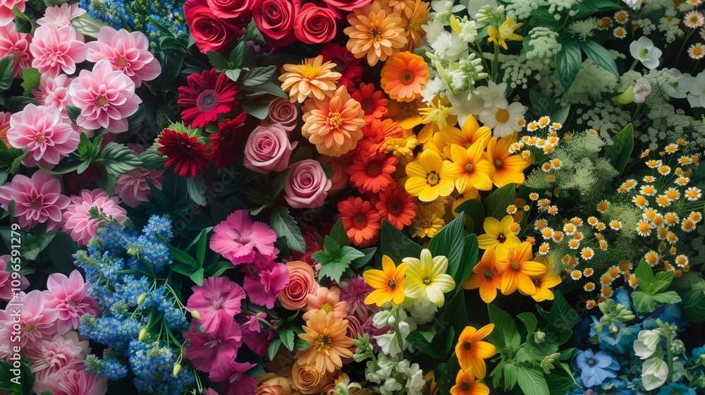 Bright Floral Arrangement Display Bright Floral Arrangement Display