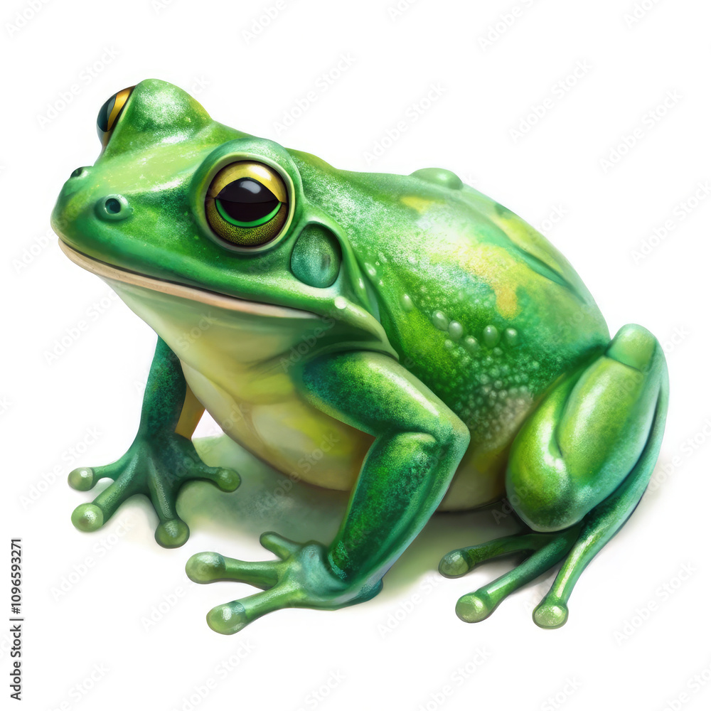 Fototapeta premium a green frog on white background