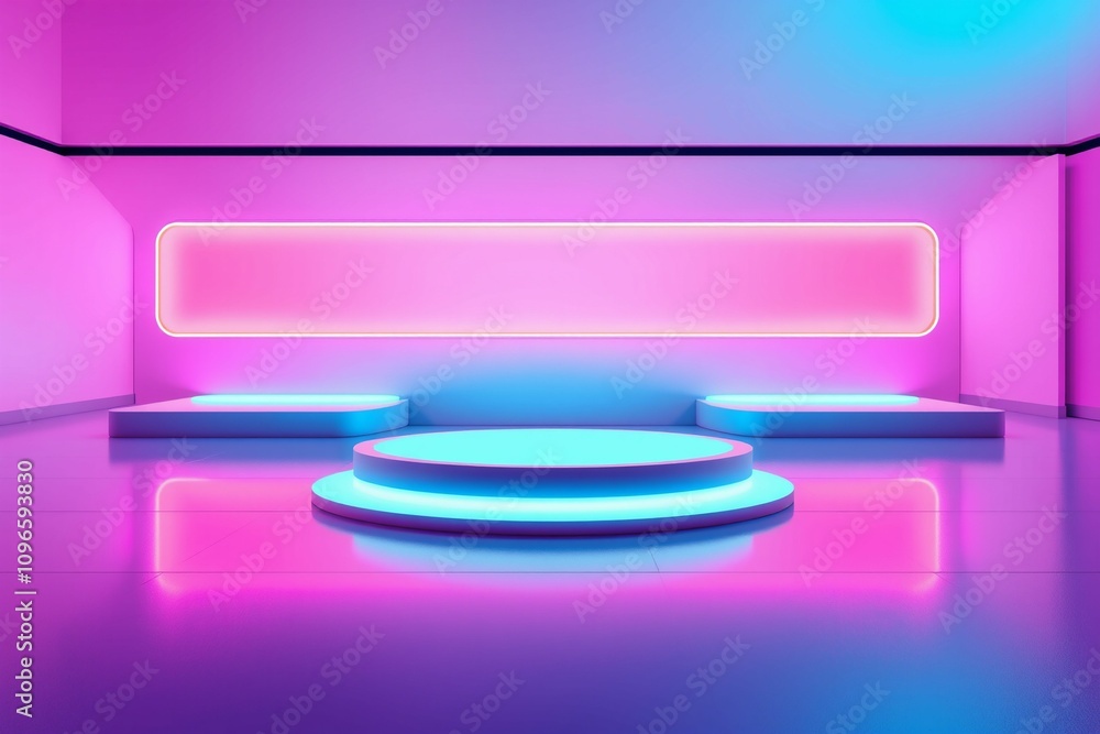Futuristic Neon Platform with Gradient Background.generative AI
Futuristic Neon Platform with Gradient Background.generative AI