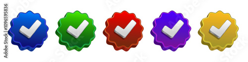 collection set of verified badge, vector check marks