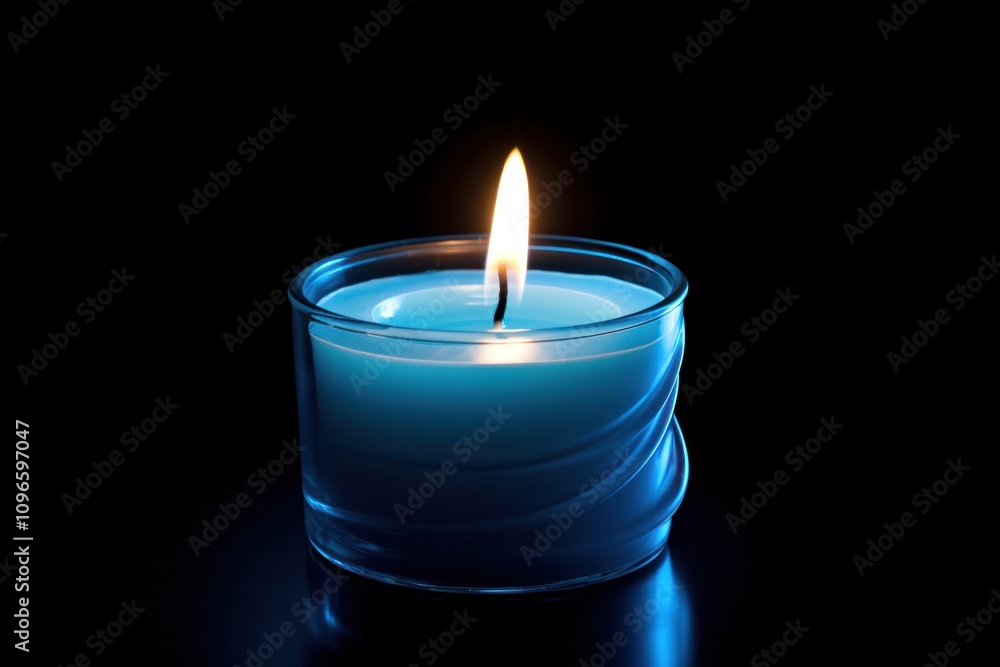 A serene image of a blue-colored candle burning in a dark room, symbolizing hope and remembrance for those affected by prostate cancer. The soft glow of the candle creates a calming atmosphere A serene image of a blue-colored candle burning in a dark room, symbolizing hope and remembrance for those affected by prostate cancer. The soft glow of the candle creates a calming atmosphere