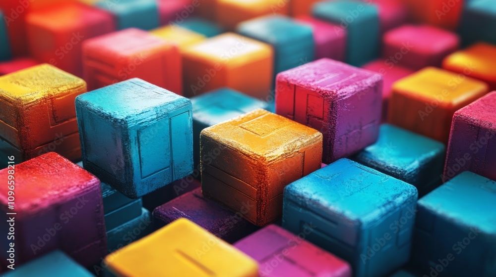 Colorful Cubes Abstract Geometric Pattern Design Colorful Cubes Abstract Geometric Pattern Design