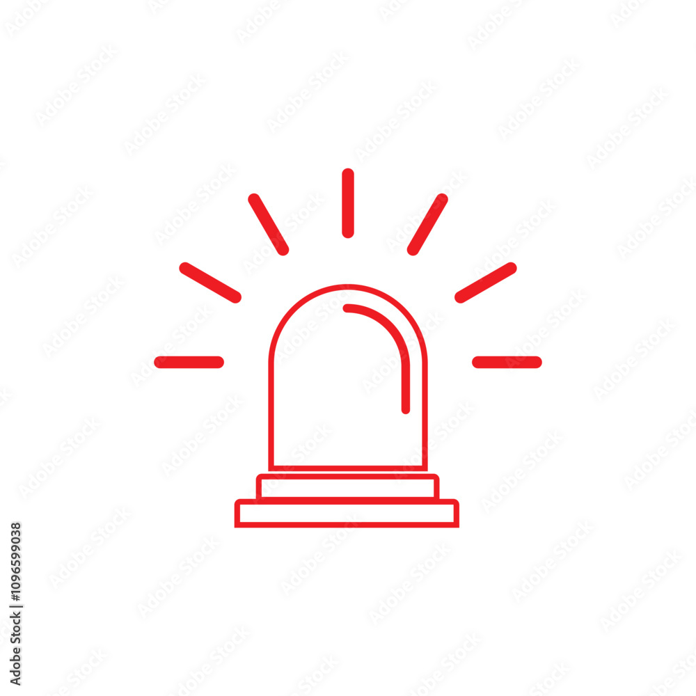 Red emergency flashers siren icon. Siren icon in flat style. Emergency siren. Vector illustration. Red emergency flashers siren icon. Siren icon in flat style. Emergency siren. Vector illustration.