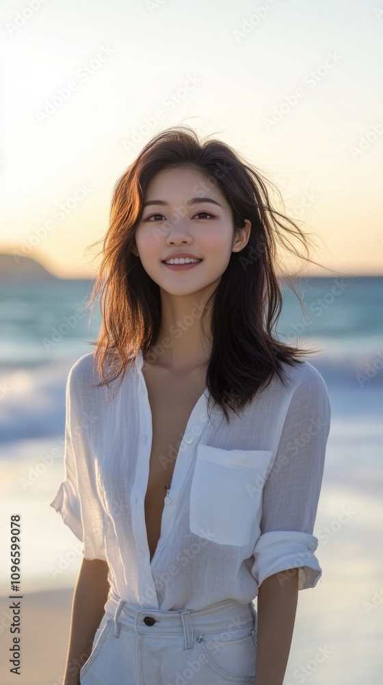 Attractive young businesswoman standing in the desert at sunset
Attractive young businesswoman standing in the desert at sunset