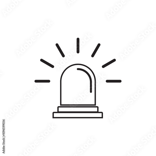 Red emergency flashers siren icon. Siren icon in flat style. Emergency siren. Vector illustration.