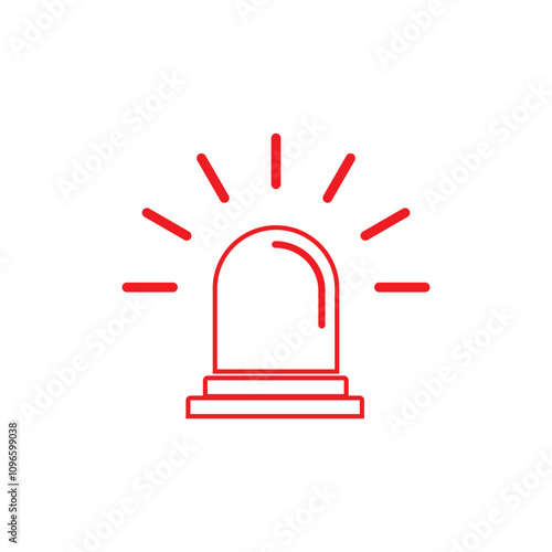 Red emergency flashers siren icon. Siren icon in flat style. Emergency siren. Vector illustration.