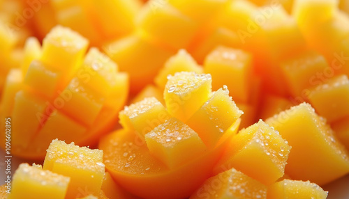 Wallpaper Mural Stunning close-up of frozen mango cubes, highlighting their sweetness and vibrant color, perfect for nutritious summer desserts. Torontodigital.ca