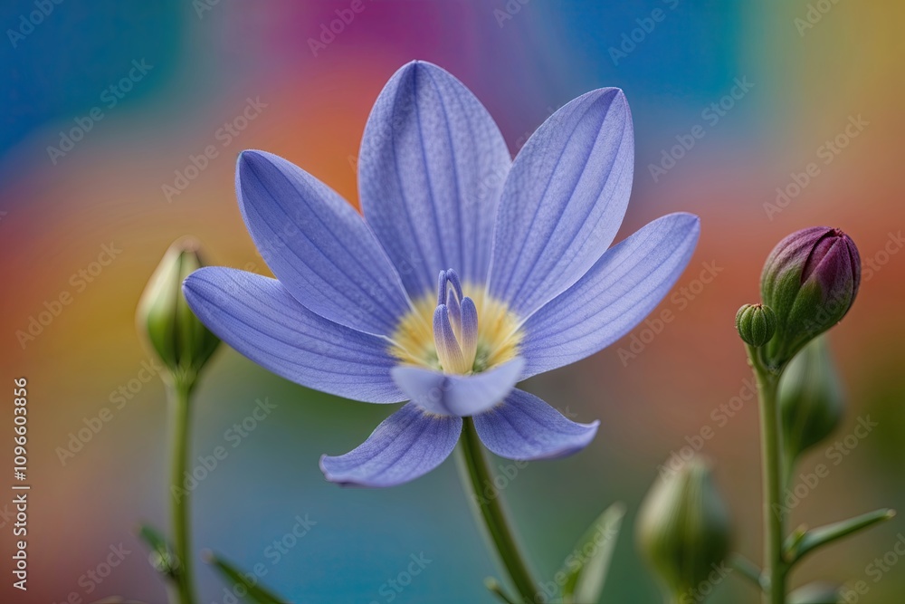 Fototapeta premium Stunning Closeup of a Blooming Blue Flower on a Bright Background