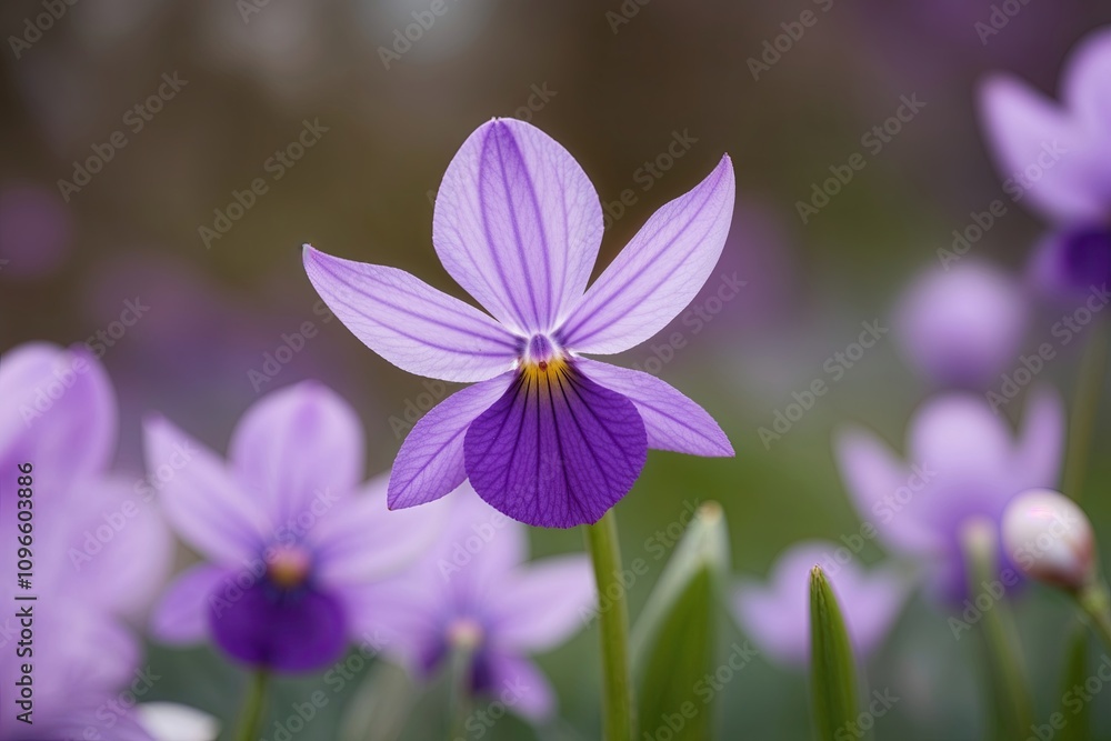 Fototapeta premium Stunning Closeup of Violet Flower Blooming in Springtime
