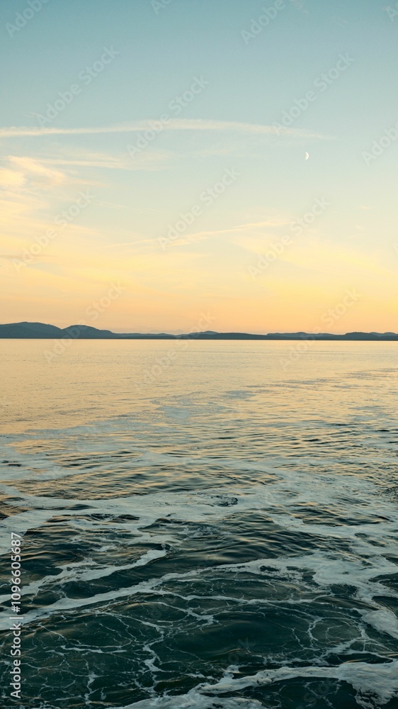 Serene ocean view at sunset. Serene ocean view at sunset.