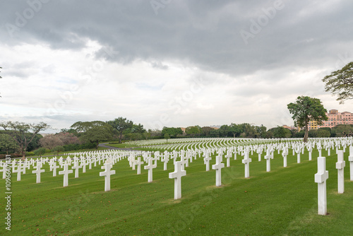 Manila American Cemetery and Memorial. It contains the largest number of graves of military dead of World War II photo