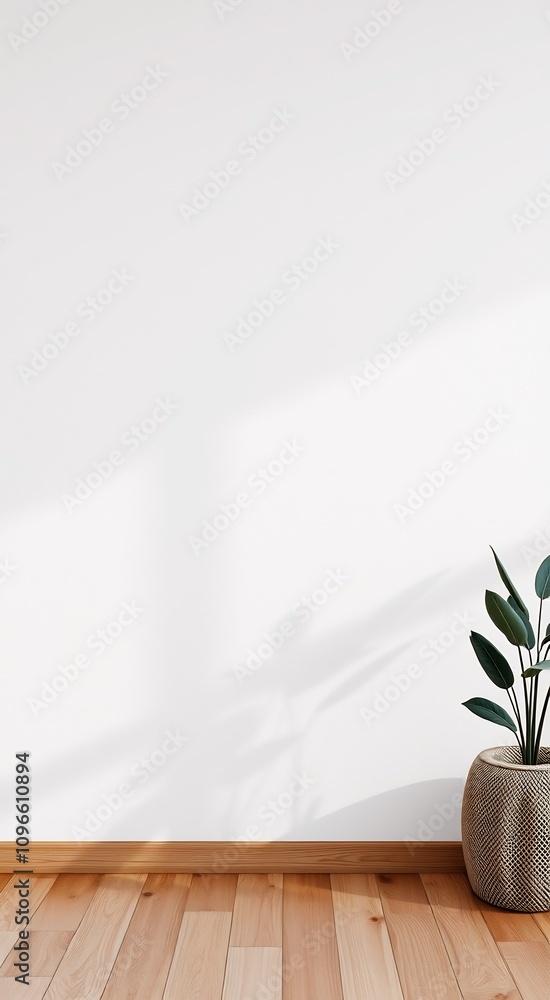 Minimalist Interior with Plant and Wood Floor. Minimalist Interior with Plant and Wood Floor.