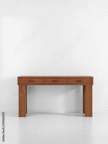 Modern wooden console table with three drawers, contemporary, wooden furniture