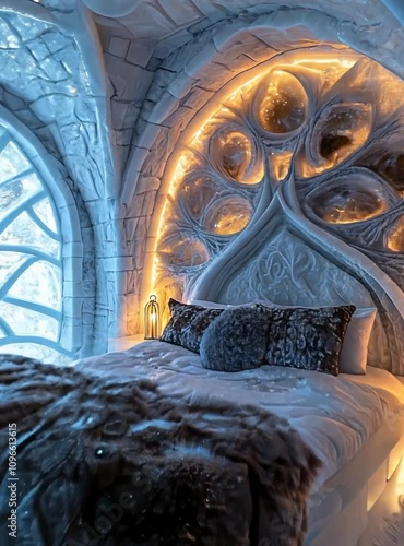 Apartment in a hotel built of ice	
