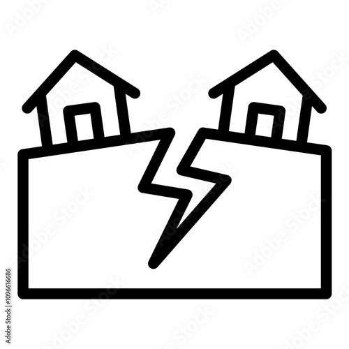 Earthquake icon. Vector line icon