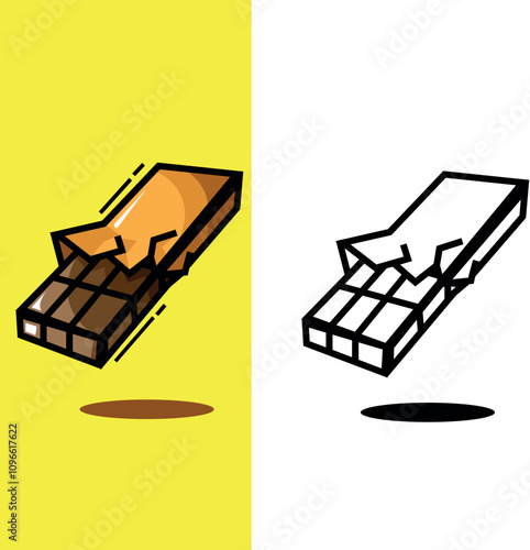 Chocolate Bar Graphic - Perfect for Recipes, Menus, and Food-Related Designs
