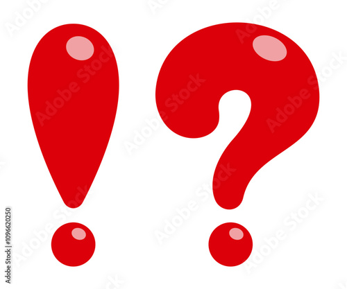 ぷっくりした赤色のクエスチョンマークイラスト