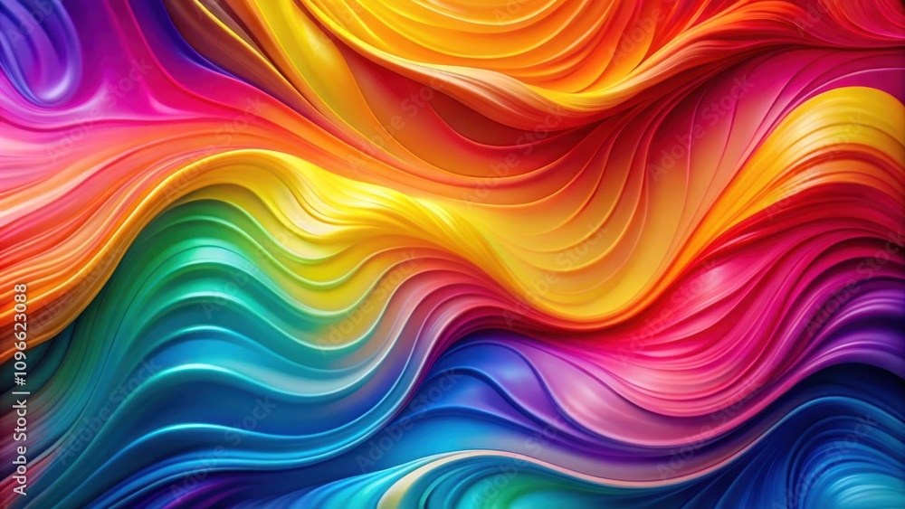 Abstract Rainbow Swirls of Color, Dynamically Flowing and Intertwining Abstract Rainbow Swirls of Color, Dynamically Flowing and Intertwining