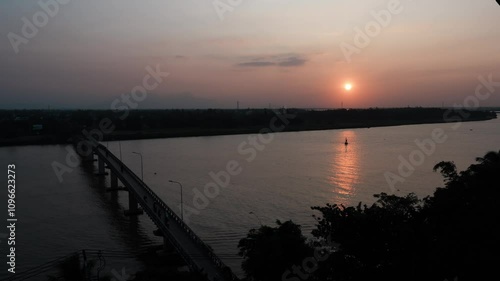 Romantic Sunset on the Thu Bon River in Hoi An, Vietnam