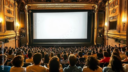 Wallpaper Mural Moviegoers enjoy a film at a grand, historic cinema Torontodigital.ca