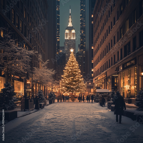 christmas tree in the city