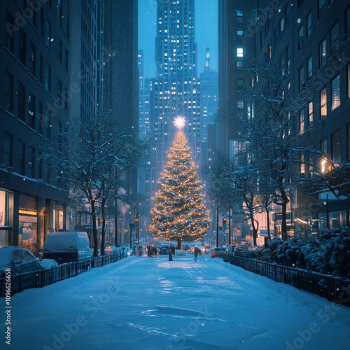 christmas tree at night