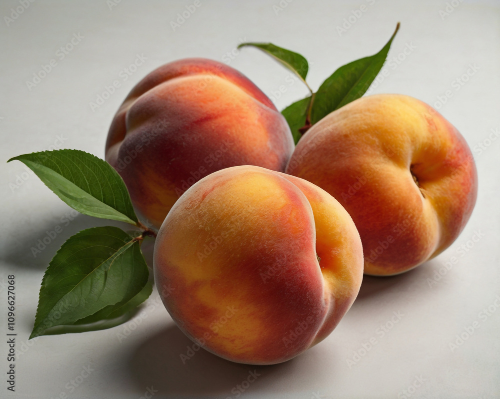 Peaches on a white background Peaches on a white background