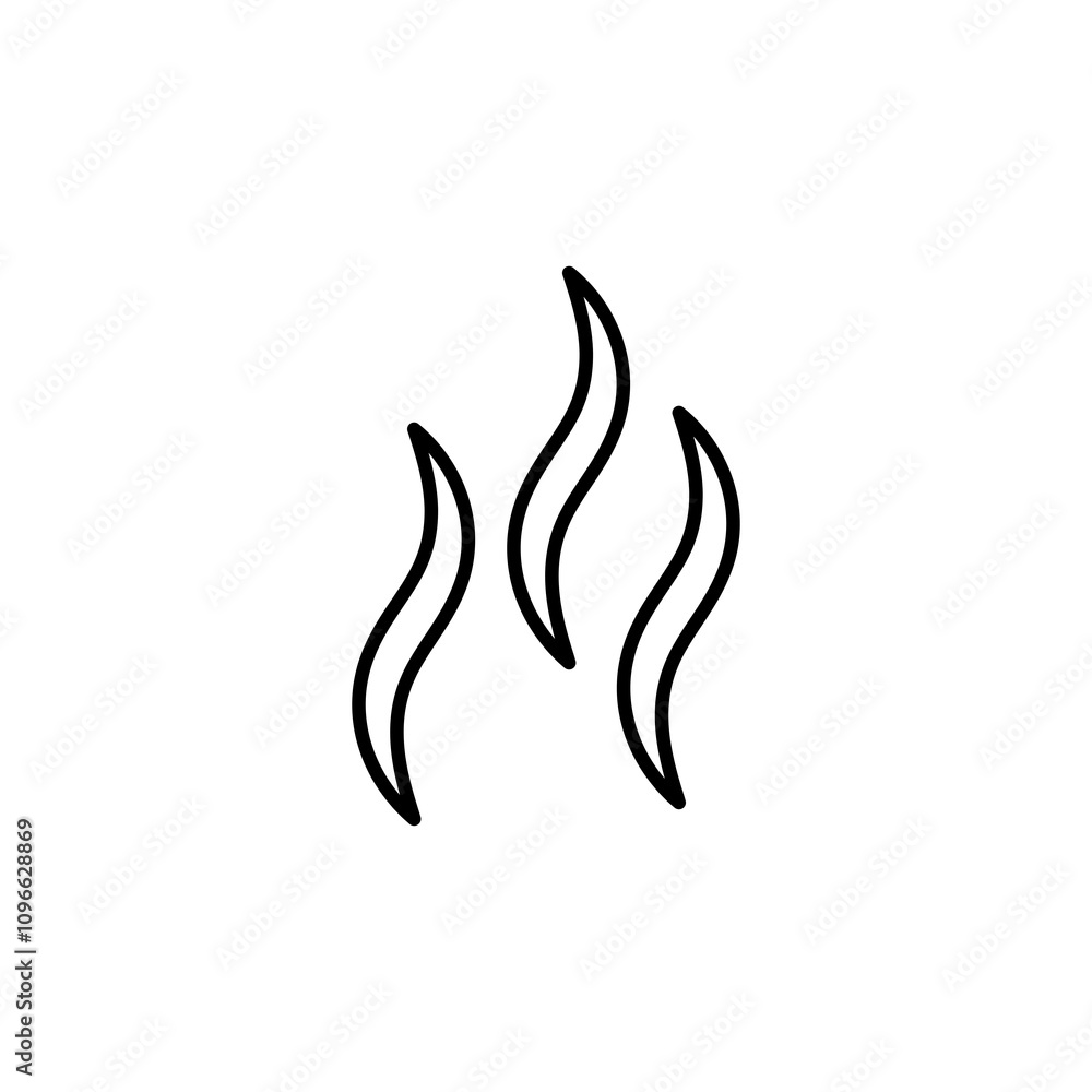 Smoke steam silhouette vector icon outlined style. Smoke steam silhouette vector icon outlined style.