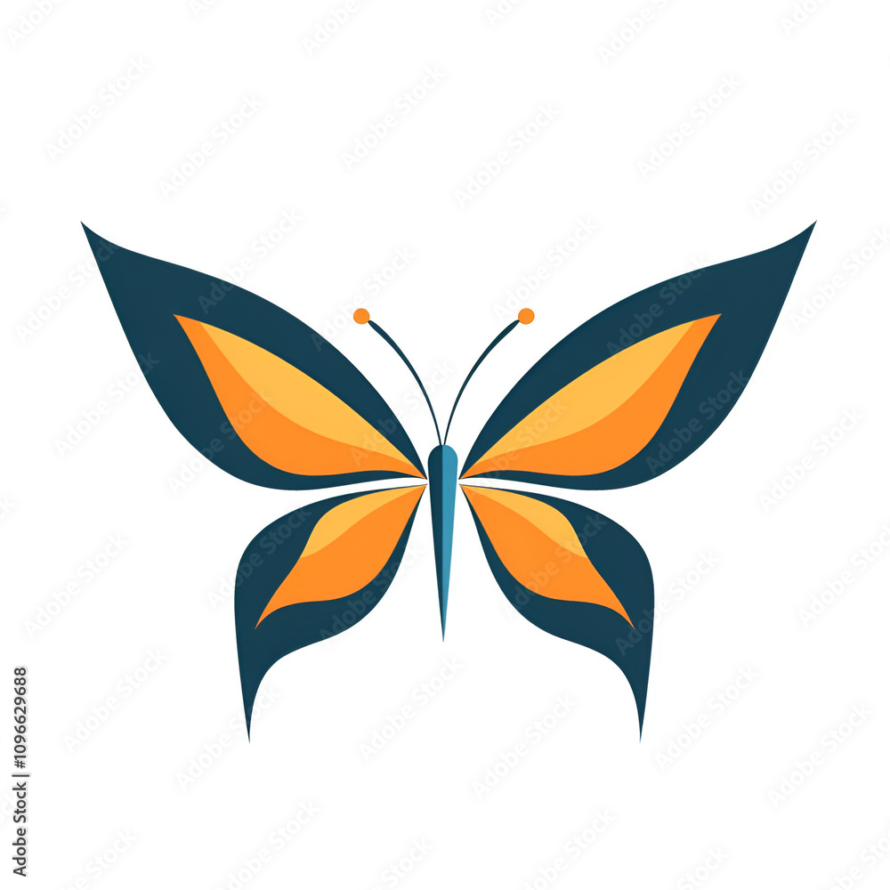 Creative Minimal Butterfly Logo for Nature Branding on White Background Creative Minimal Butterfly Logo for Nature Branding on White Background