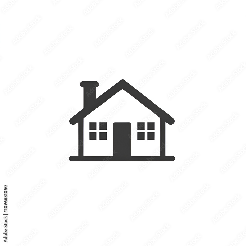 Minimal House Logo with Geometric and Clean Aesthetics on White Background Minimal House Logo with Geometric and Clean Aesthetics on White Background