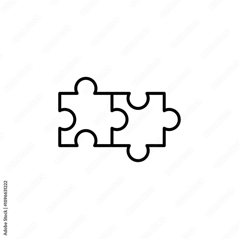Puzzle vector icon outlined style. Puzzle vector icon outlined style.