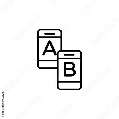 A B testing vector icon outlined style.
