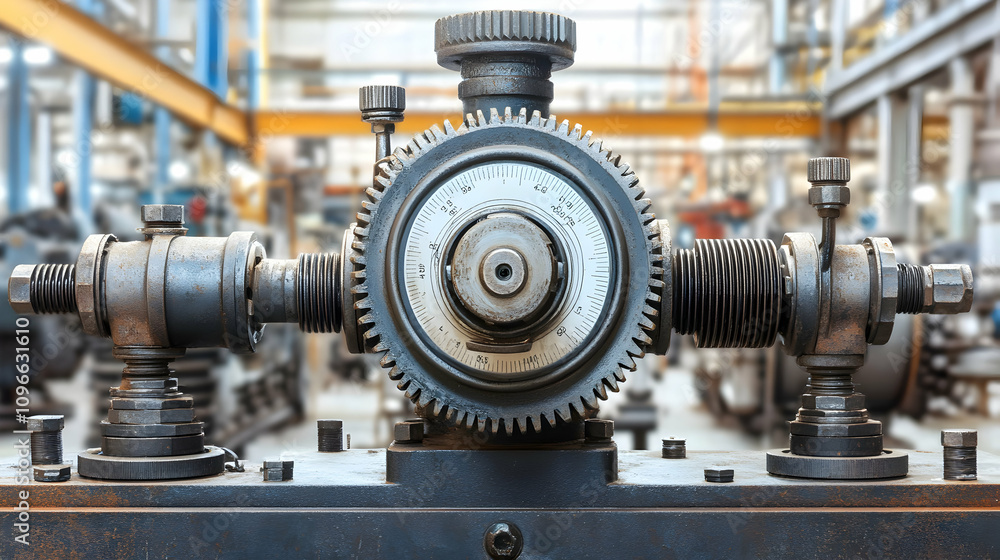 Industrial Gear Mechanism. Close-up View of Rusty Machine Part Industrial Gear Mechanism. Close-up View of Rusty Machine Part