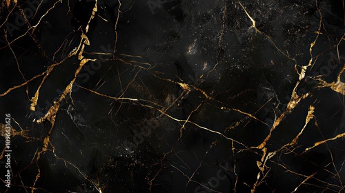 Black Marble with Golden Veins