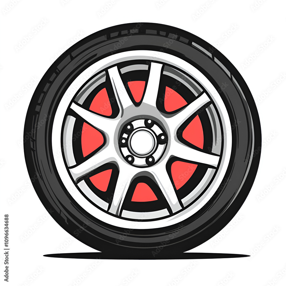 Obraz premium Car tire vector graphic automotive design digital illustration creative environment modern viewpoint mechanical concept
