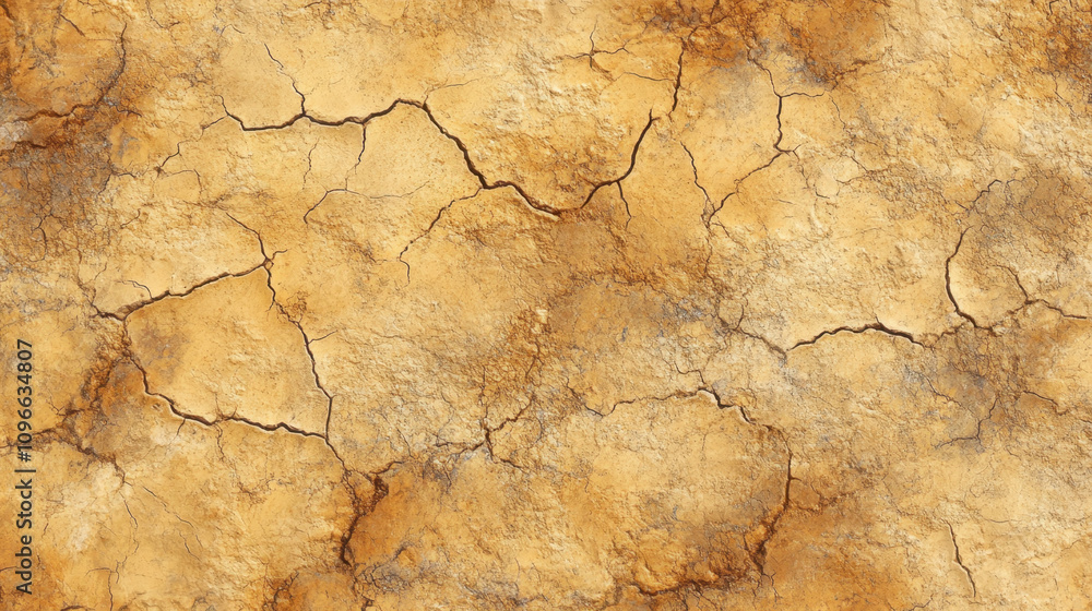 Naklejka premium The ground has cracks in the top view for the background or graphic design