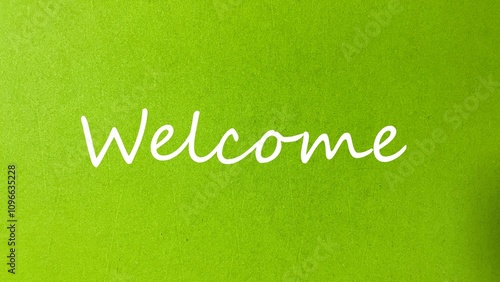 Welcome text, color backgrounds
