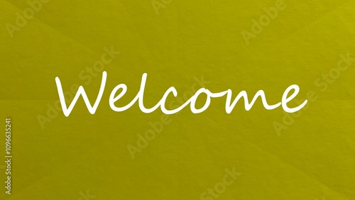 Welcome text, color backgrounds